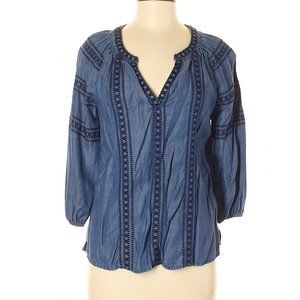 Skies Are Blue Embroidered  3/4 Sleeve Blouse  sz 8